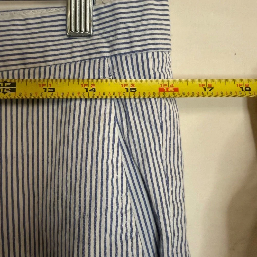 Britches by Samtex Mens Blue White Seersucker Striped Pants 34x30 Cotton Blend - Picture 2 of 8